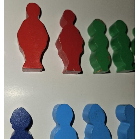 15 Wooden Toy People Figures Lot Railway Train Accessories Blue Green Red READ - Picture 8 of 11